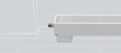 Free-standing convector with fan