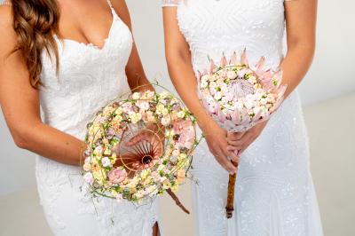 Two beautiful bridesbouquets with Kalanchoe
